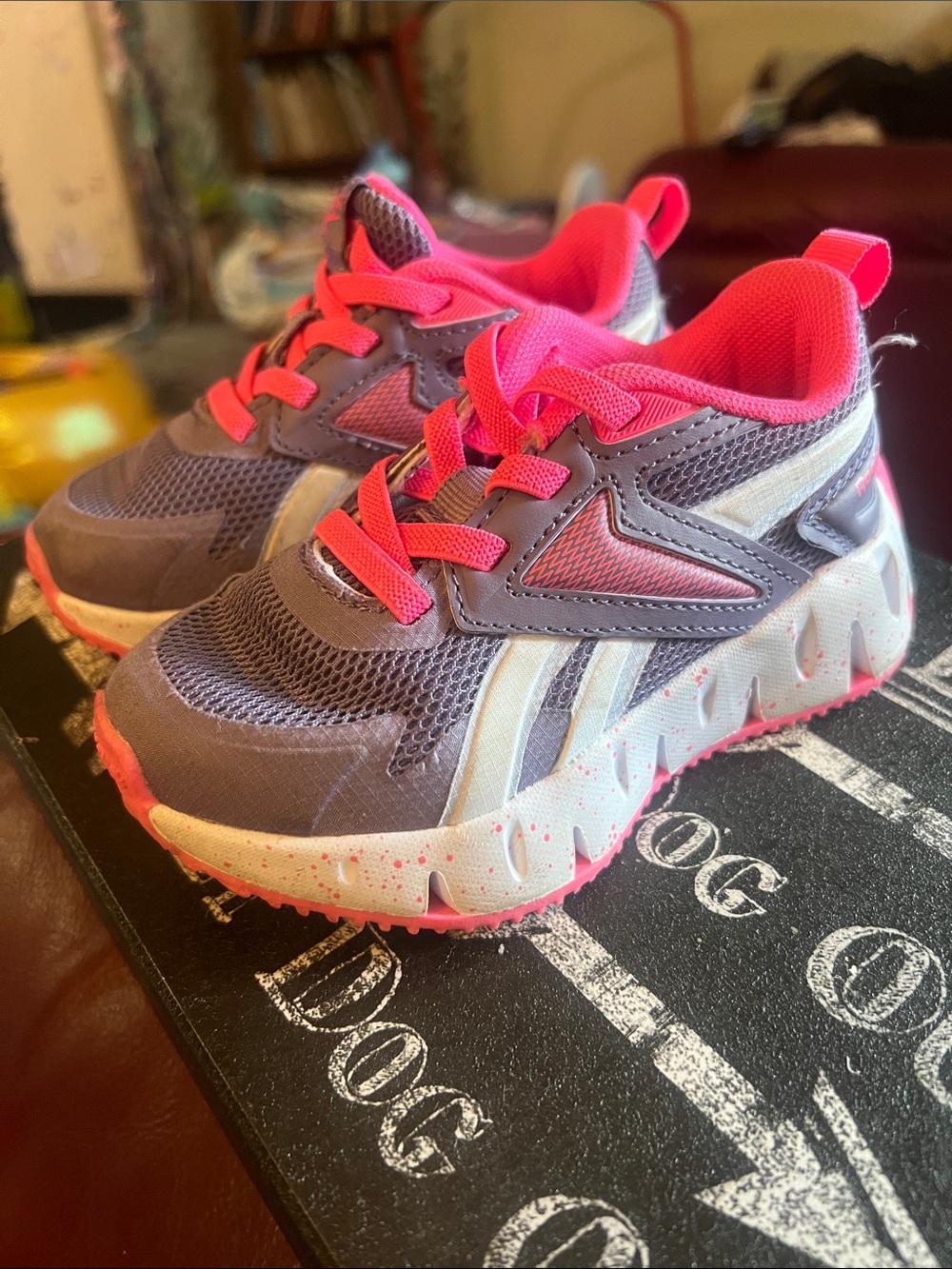 Reebok Kids Sneakers in Gray and Bright Pink